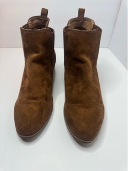A New Day Brown Faux Suede Ankle Boots Womens Size 8.5