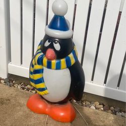 Blow Mold Penguin Christmas Decoration