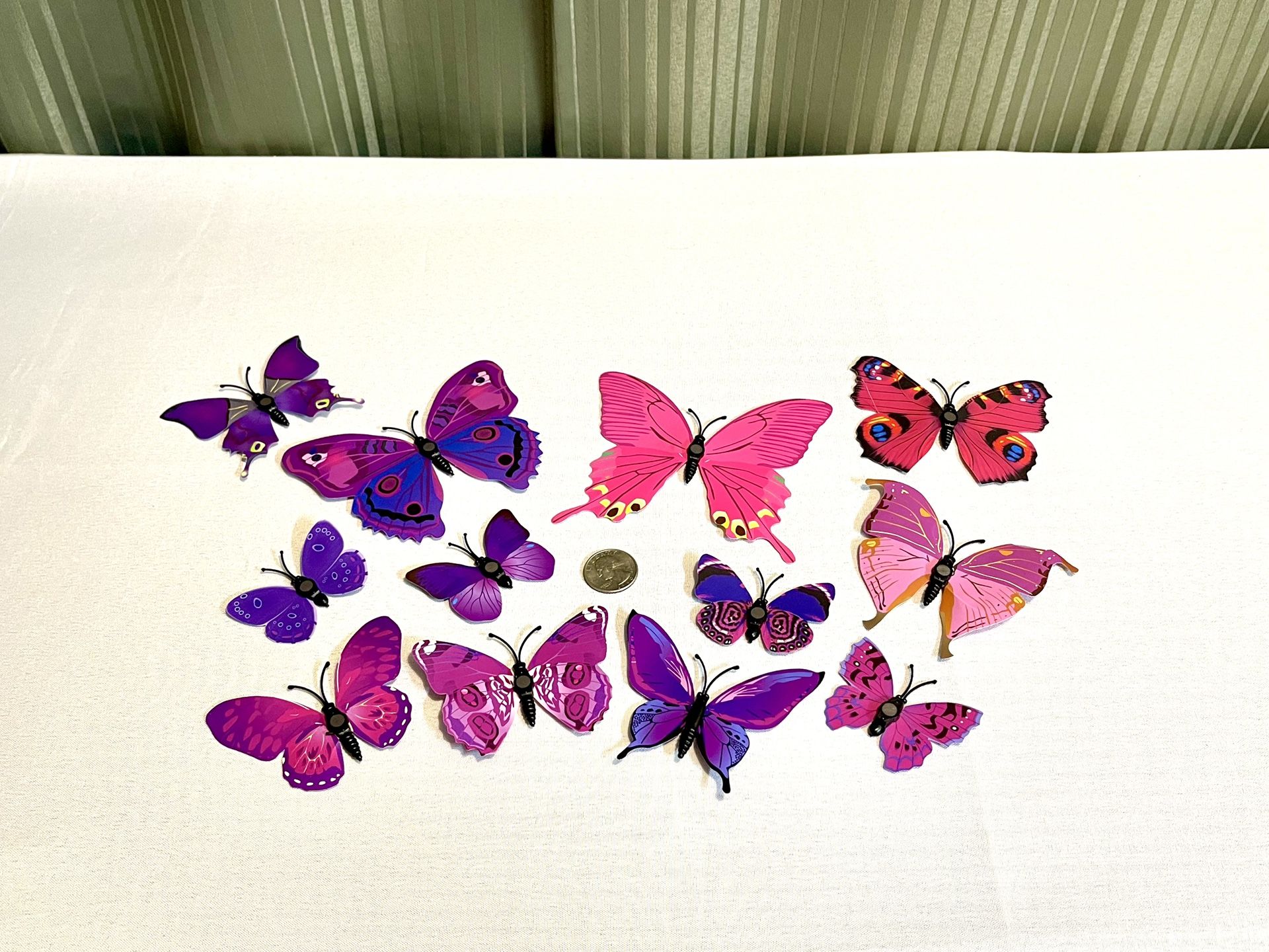 Pink / Purple 3D Magnetic Butterfly Decal's (12 Lot) - Ship Only