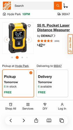55 ft. Pocket Laser Distance Measurer