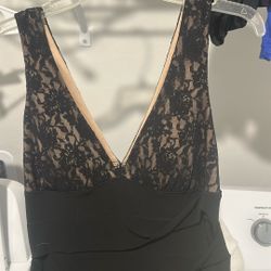 Large Black Layered Dress Thigh Length