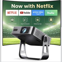 New-Officially-Licensed APP & Native 1080P】 Thinnest 1.81" Smart Mini Projector with WiFi and Bluetooth, Auto Focus & Keystone Portable Outdoor Projec