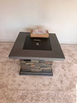 Stone Square Outdoor Patio Gas Fire Pit – New