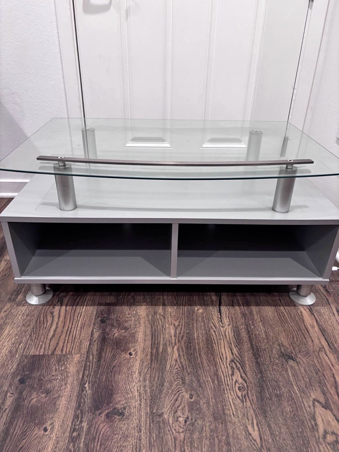 Grey/Glass Tv Stand
