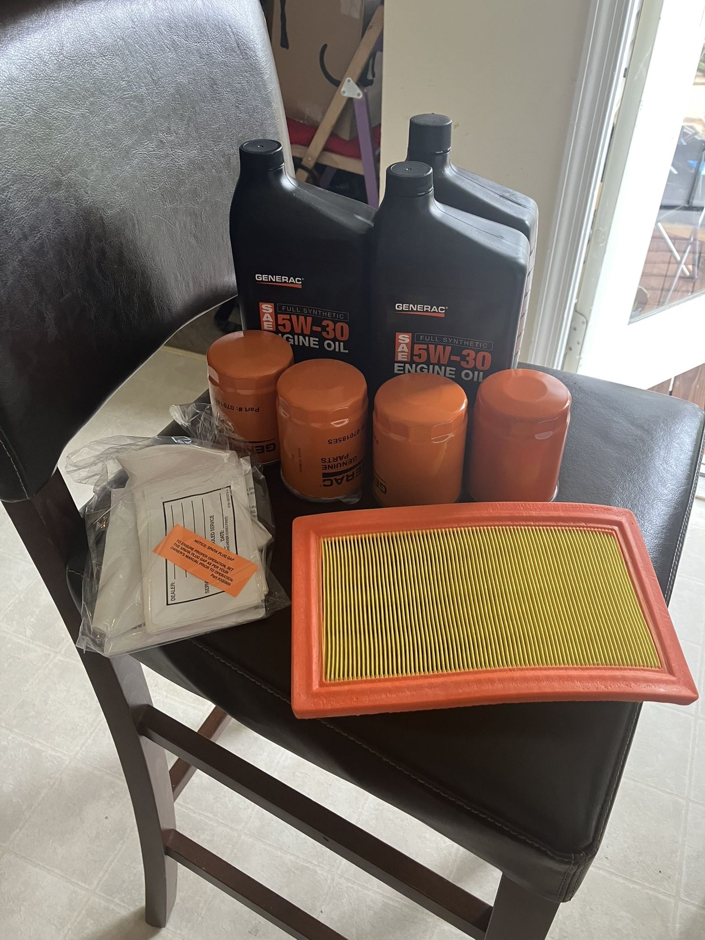 5W-30 (3) Generac (4) Filter (New) Spark Plug