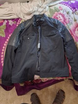 Michael Kors moto style faux leather jacket