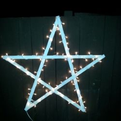4 Foot Rustic Christmas Stars With Lights