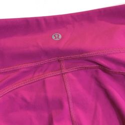 Lululemon Women's Crop Leggings XS Pink Stretch Activewear Gym Yoga Workout