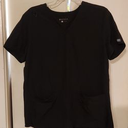 Black Med-Couture Scrub Top