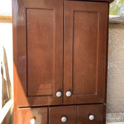 Wood Bathroom Cabinet.    24”W x 36” H