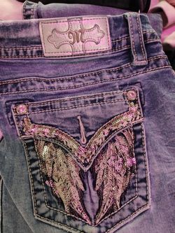 Miss Me Jeans with Sequin Wing Pockets