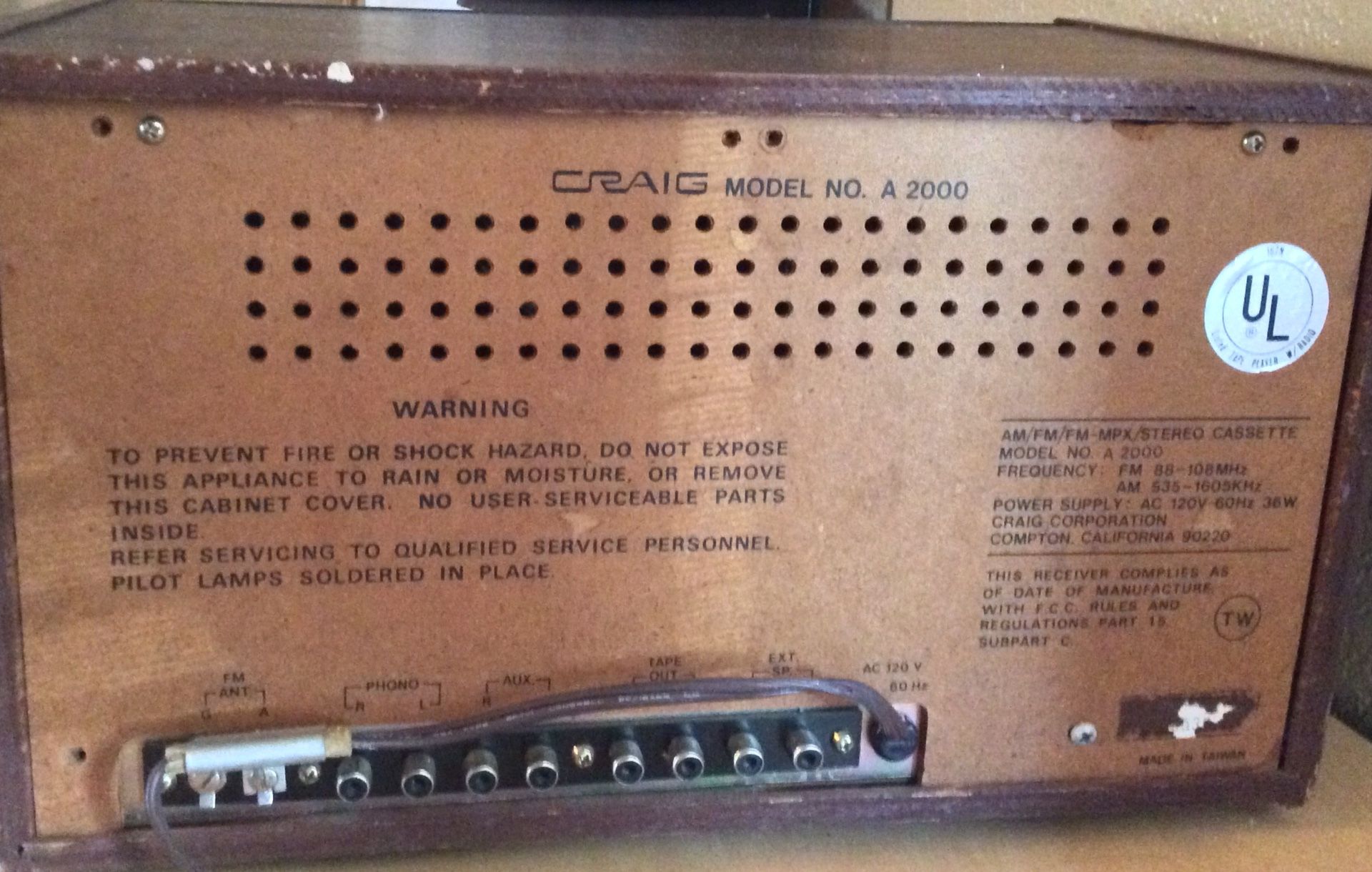 Vintage Craig stereo/entertainment system