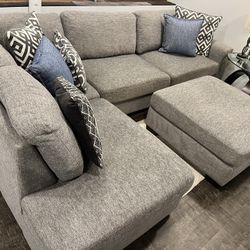 Gray Thomasville Sectional And Ottoman