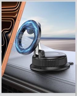 Magnetic Car Phone Holder for MagSafe, Strong Suction Cup Car Phone Mount for Dashboard & Windshield, 360° Rotatable & Foldable, Adjustable Cell Phone