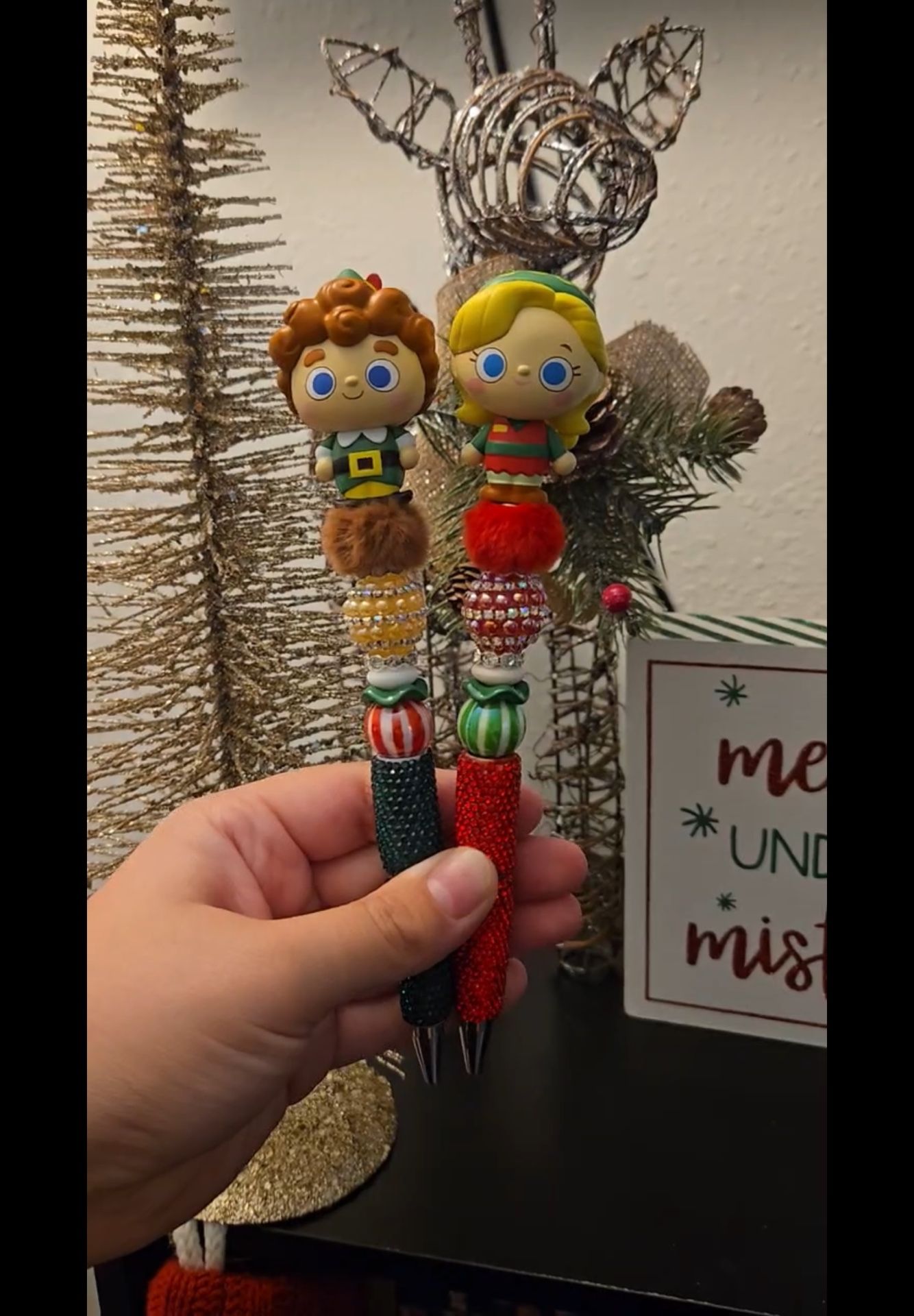 Elf Christmas Beaded Pens 