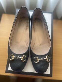 Authentic Gucci Black Leather Horsebit Ballet Flats – US 8.5