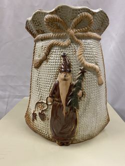 Ceramic Santa Flower Vass