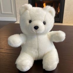 Classic Gund Style Beautiful Teddy Bear in White Excellent Used Condition 9” 