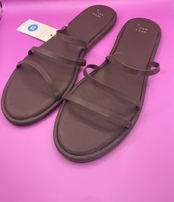 NWT A New Day Josie Strappy Slide Sandals Brown Woman’s Size 12