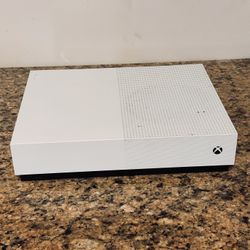 White Xbox One S All-Digital Edition + White & Red Controllers + Charging Dock