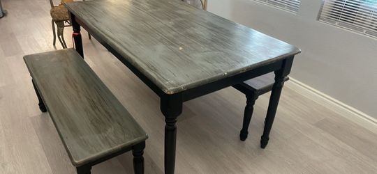 Farmhouse Dining Table with Bench