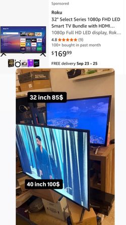 Smart TV 2026-4K TV Flat Screen QLED Television with Voice Remote, Wi-Fi & Bluetooth Headphone Mode - Streaming Live Local News, Sports, & Movies Ava
