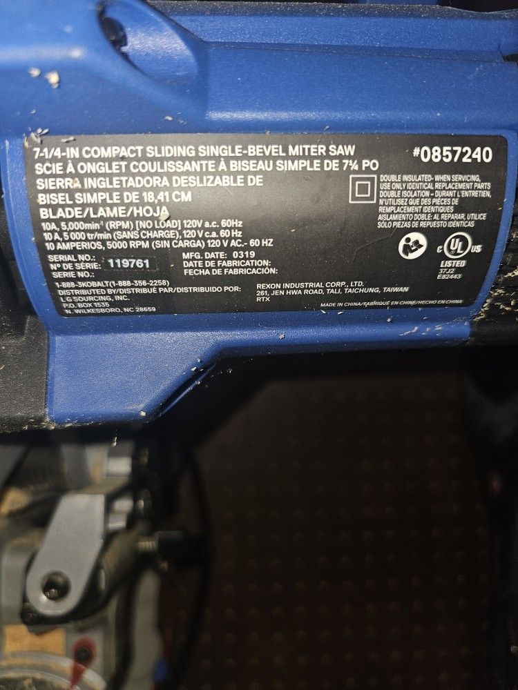 Kobalt Single SlidingTable Saw