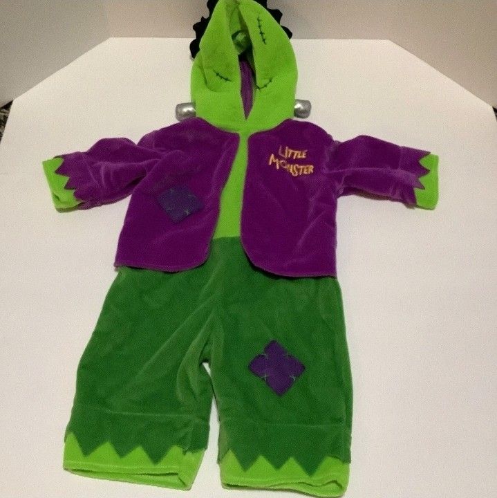 Frankenstein Velour Halloween Costume size 6-9 Mo. Mini Wear Little Monster
