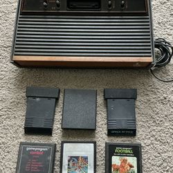 Vintage Atari CX- 2600 A Video Game Console  With 6  Games