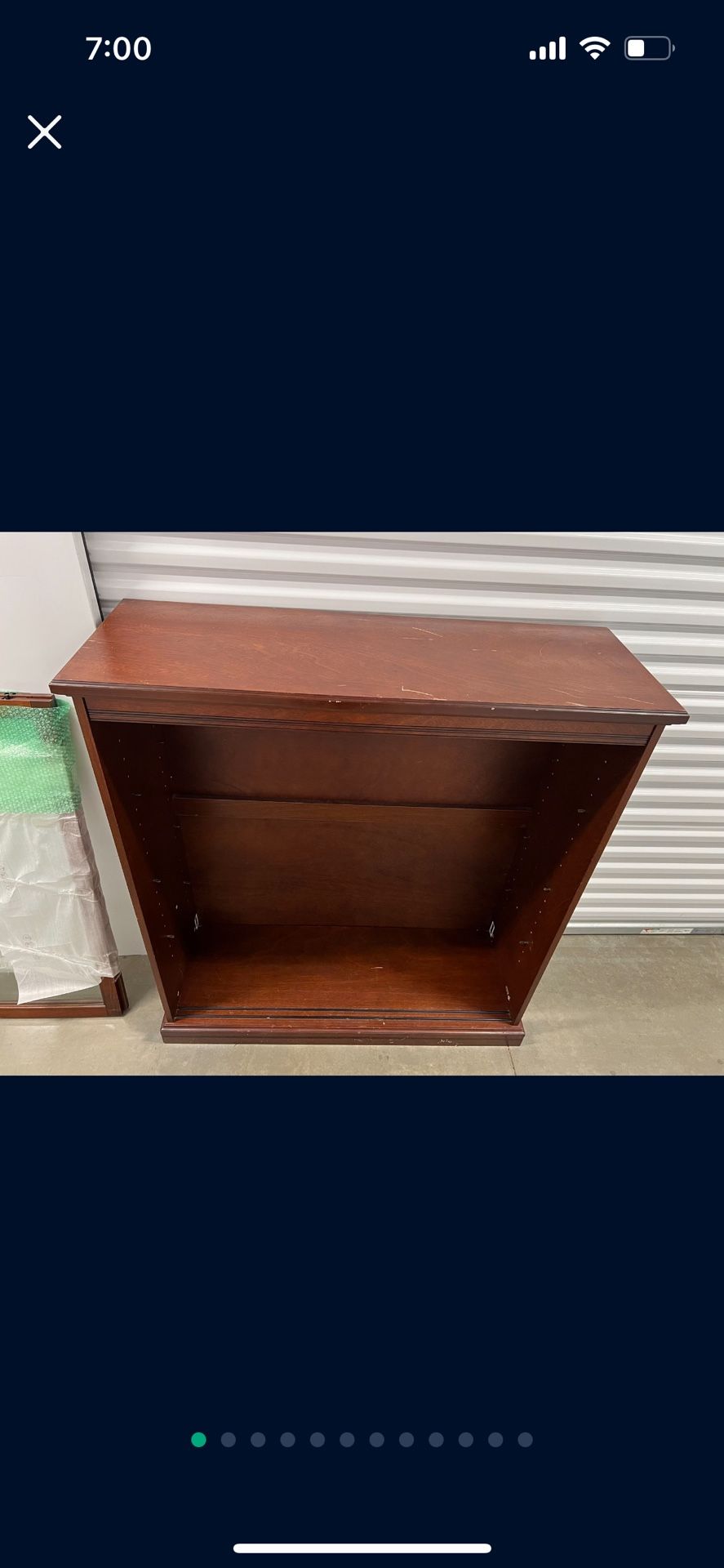 Dark Brown Wood Bookshelf with Sliding Glass Doors - 3 Level Bookshelf/Bookcase