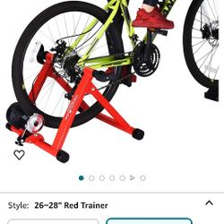 Bike Trainer Stand for 26"-28" Mountain & 700C Road Bikes, Indoor Stationary Bicycle Exercise w Quiet Noise Reduction/Wider 8 Levels Resistance

