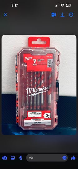 Milwaukee carbide 1/4 bit drill bits 7 piece