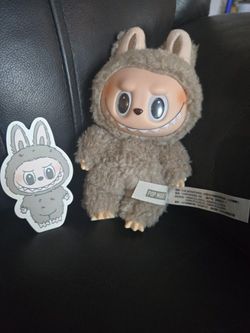 Labubu Exciting Macaron Toffee Light Brown color pendant keychain plush toy decor