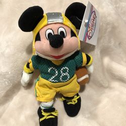 The Disney Store 8” Bean Bag Plush Mickey Mouse Football Player