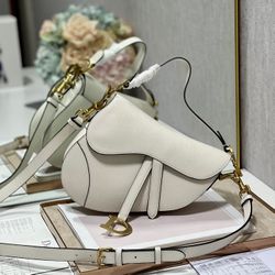 Grained Calfskin Mini Saddle Bag           24 x 6 x 18 cm