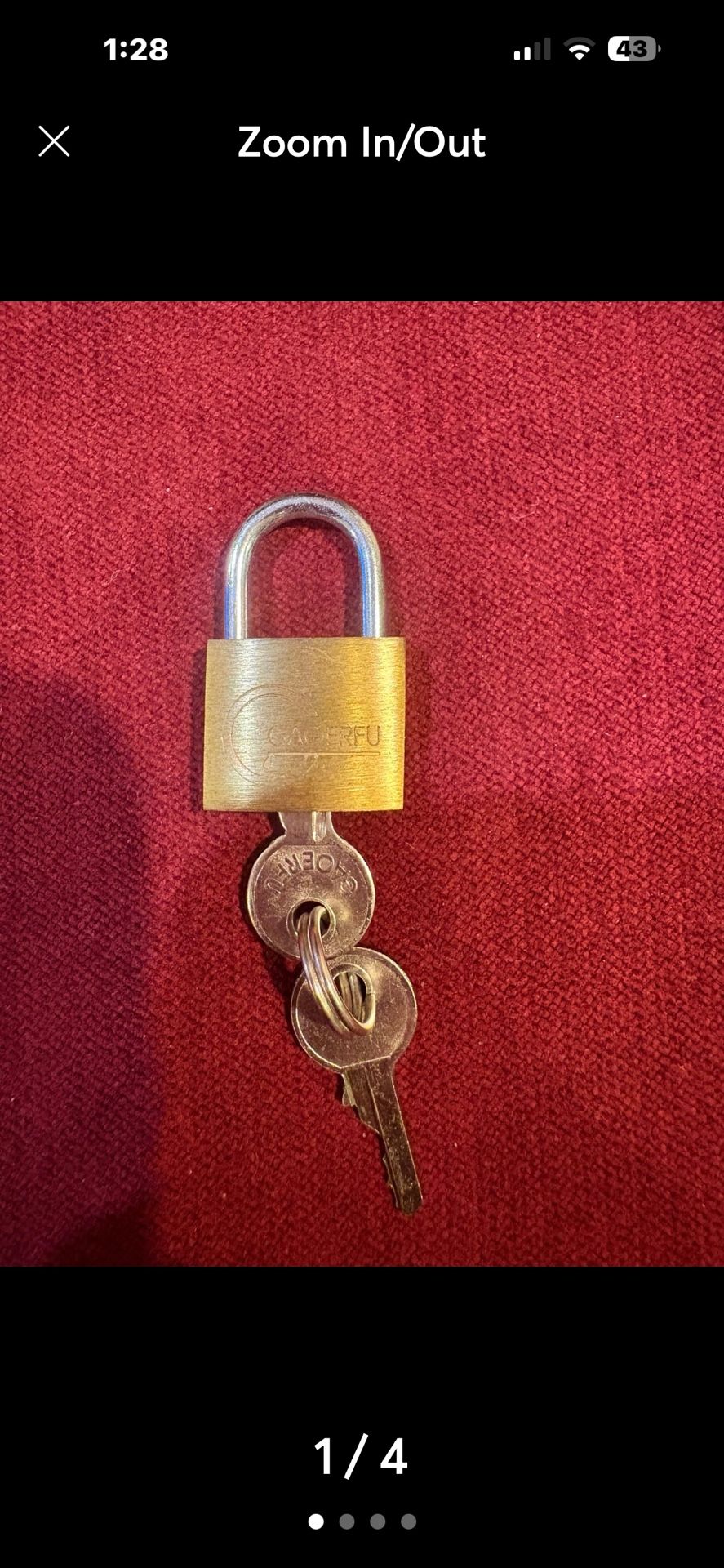 A Brass Padlock With 2 Keys-CAPERFU
