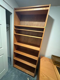 Functional Wood Bookcase with Adjustable Shelves
