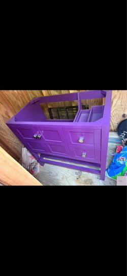 Purple bathroom vanity