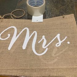 New  Burlap Chair Signs  2 Count  