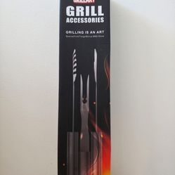 GRILLART Grill Tools Grill Utensils Set - 3PCS BBQ Tools, Stainless Barbeque Grill Accessories - Spatula/Tongs/Fork, with Insulated Glove