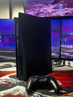 PS5 PlayStation 5 Disc 825 GB Storage Black Plates Comes with Controller Accessories and Cables