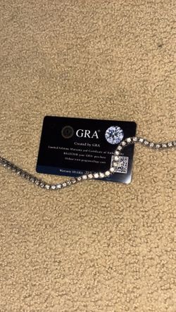 Iced out silver moissanite tennis chain