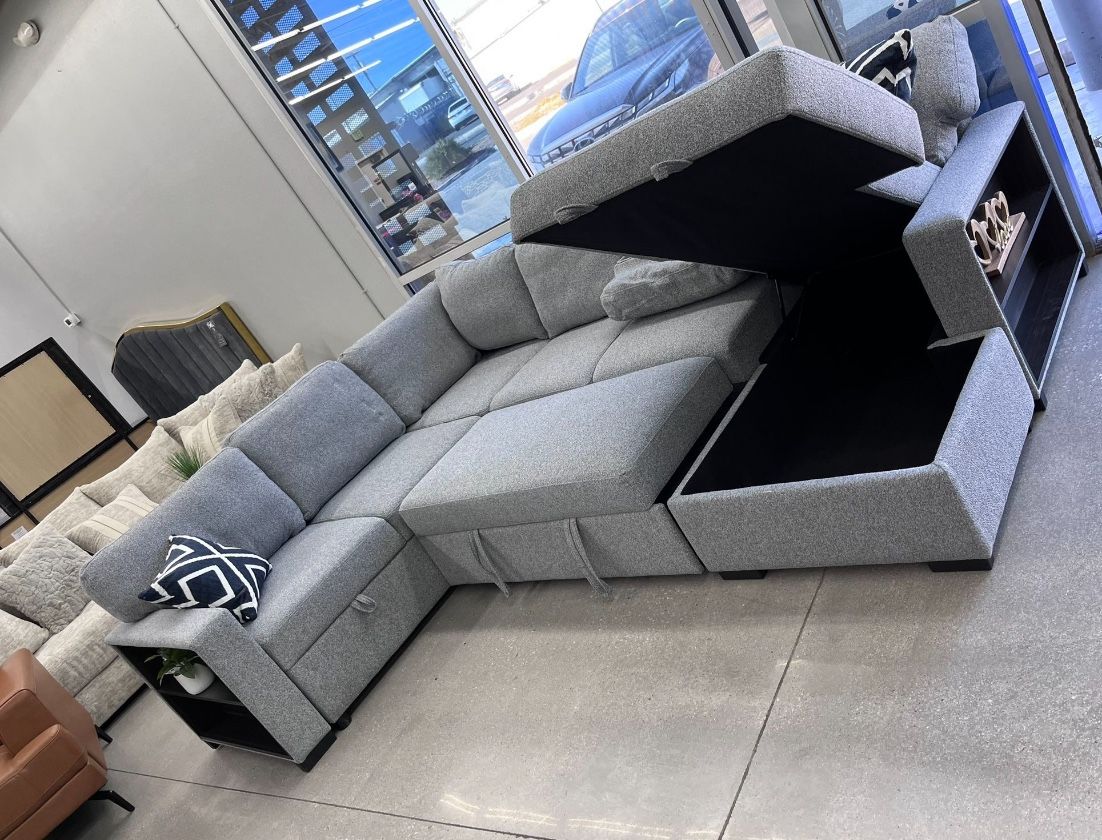 New Sleeper Sectional Couch With Storage / Free Delivery