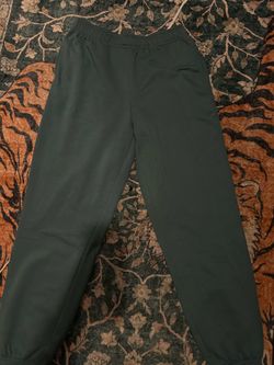 Green Elastic Waist Sweatpants