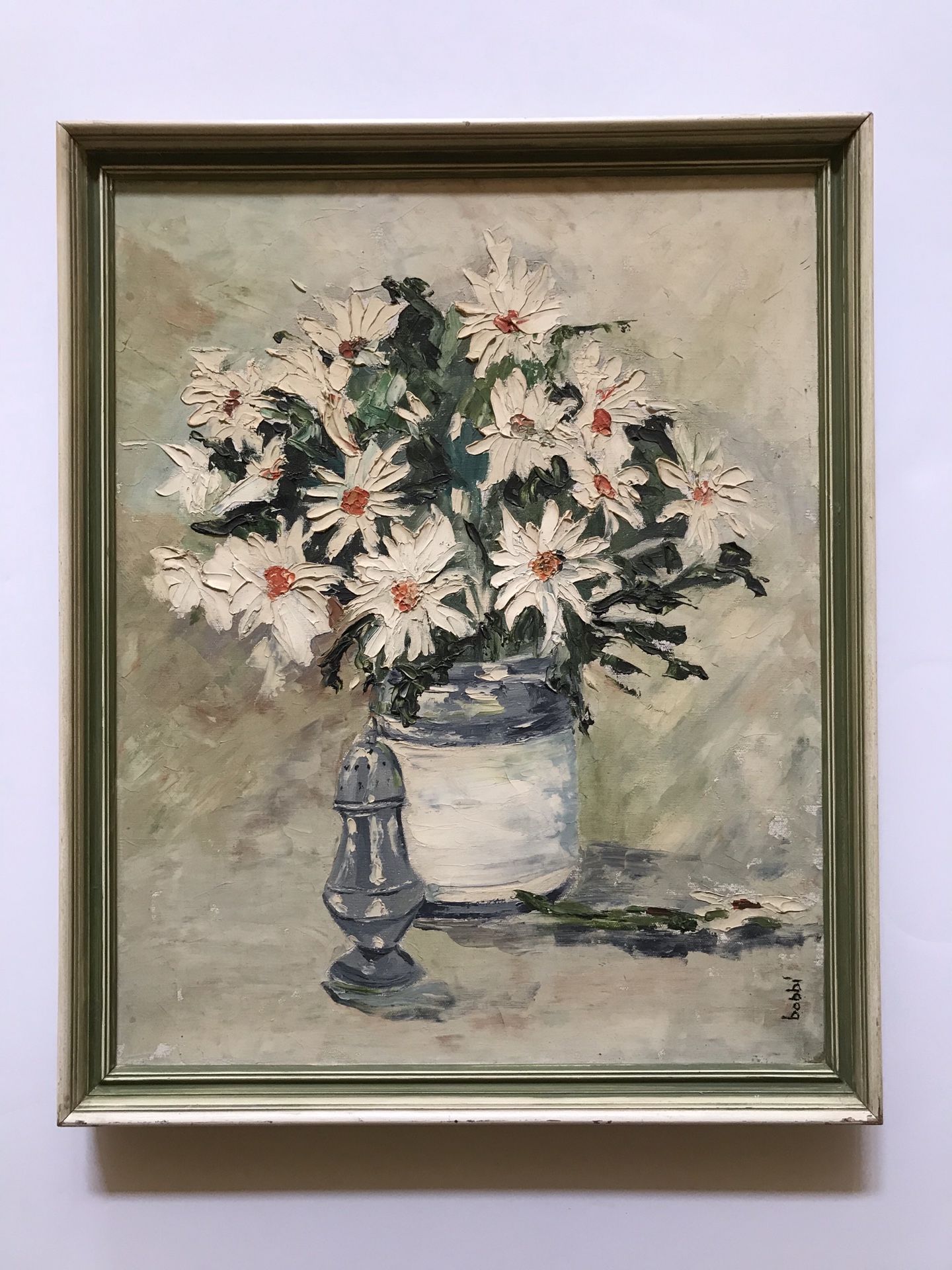 Vintage | Framed Still Life Floral Painting Daisies