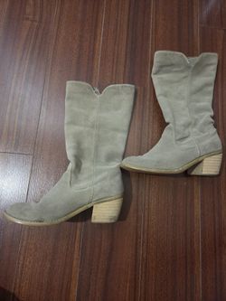 Grey Suede Boots
