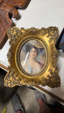 Ornate Gold Frame Portrait Miniature