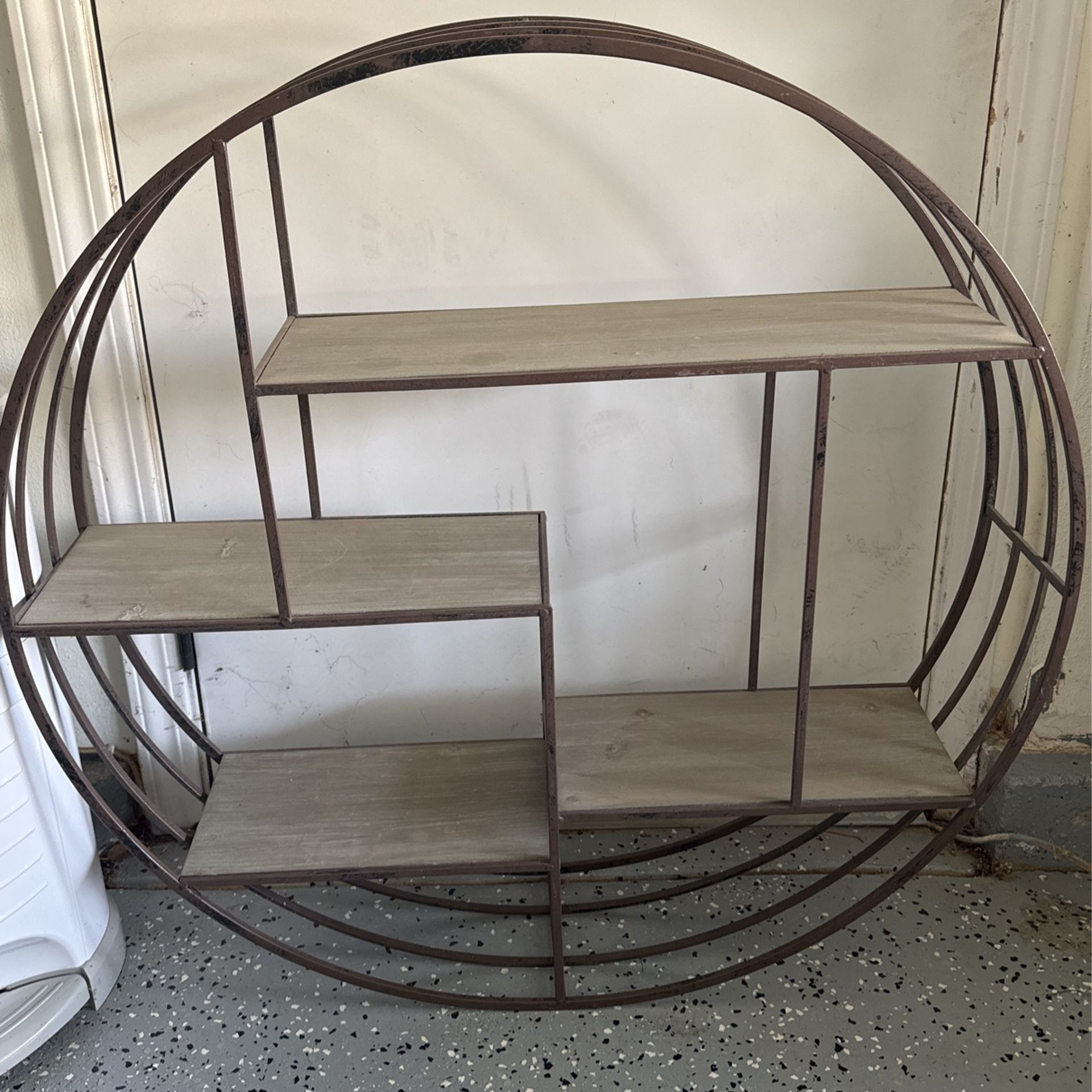 Metal and Wood Round Wall Decor