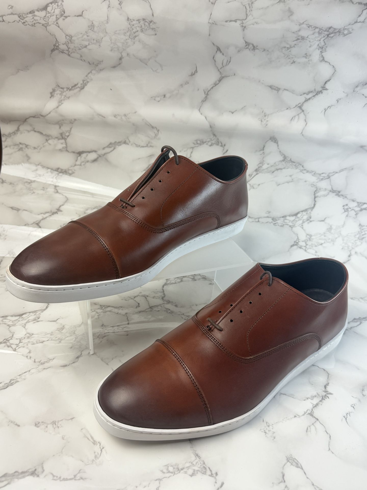 Allen Edmonds Port Washington Park Sneakers Chili Le Brown Leather US Size Men 12E