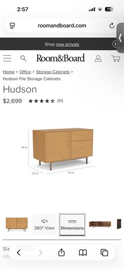 Room and board Hudson steel mango file cabinet